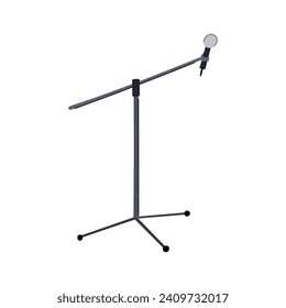 karaoke microphone stand cartoon. vintage retro, speaker live, singer sing karaoke microphone stand sign. isolated symbol vector illustration