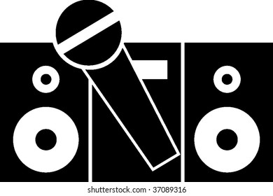 karaoke with microphone symbol