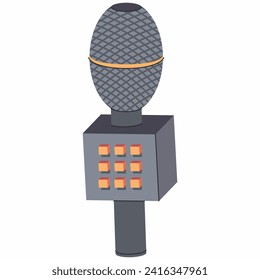 Karaoke microphone vector cartoon illustration isolated on a white background.