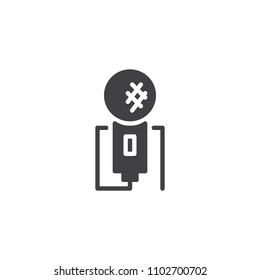 Karaoke microphone vector icon. filled flat sign for mobile concept and web design. Mic simple solid icon. Symbol, logo illustration. Pixel perfect vector graphics