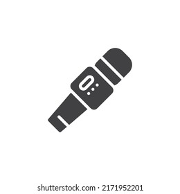 Icono vector de micrófono de karaoke. signo plano relleno para concepto móvil y diseño web. Icono de glifo de micrófono. Símbolo, ilustración del logotipo. Gráficos vectoriales
