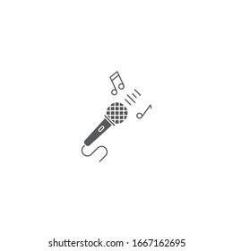 Karaoke microphone vector icon symbol isolated on white background