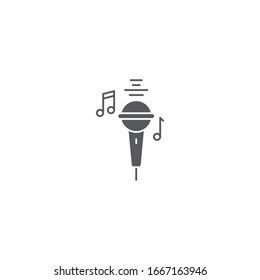 Símbolo de icono vectorial del micrófono de karaoke aislado en fondo blanco