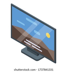 Karaoke monitor icon. Isometric of karaoke monitor vector icon for web design isolated on white background
