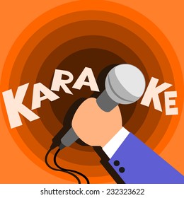 Karaoke night club. Vector on a musical theme party 