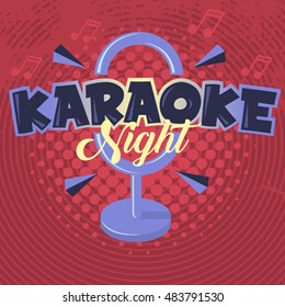 Karaoke Night. Vector Image.