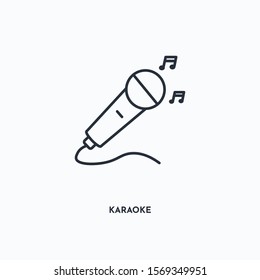 Karaoke outline icon. Simple linear element illustration. Isolated line Karaoke icon on white background. Thin stroke sign can be used for web, mobile and UI.
