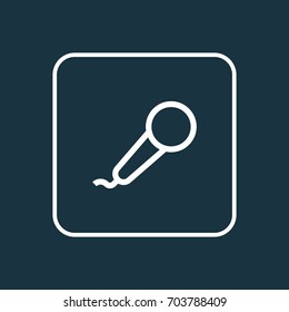 Karaoke Outline Symbol. Premium Quality Isolated Microphone Element In Trendy Style.