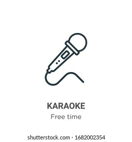 Icono de vector de esquema de karaoke. Icono de karaoke negro en línea delgada, ilustración de elemento simple vector plano de hobbies editables concepto de trazo aislado en fondo blanco