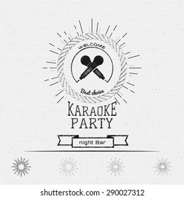 Karaoke party badges logos and labels for any use in your design, such as presentations