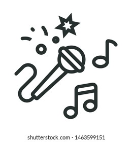 karaoke, party, birthday - minimal line web icon. simple vector illustration. concept for infographic, website or app.