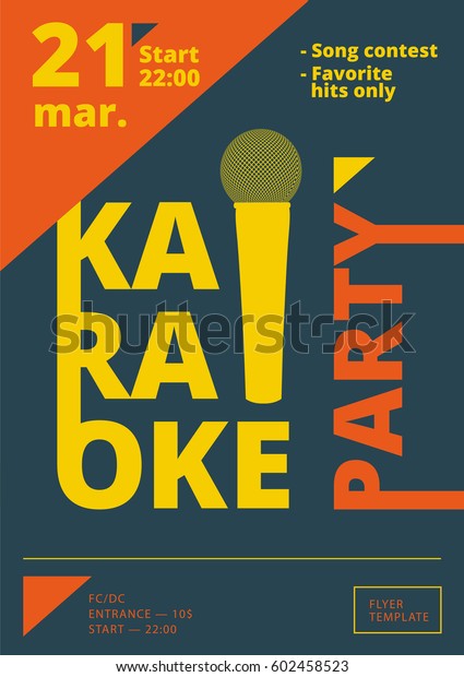 Karaoke Party Poster Oder Flyer Vorlage Stock Vektorgrafik Lizenzfrei