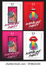 Karaoke party poster template. Suitable for poster, websites. Modern layout for your design. Vector illustration