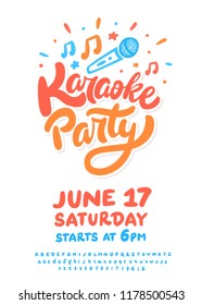 Karaoke party. Vector poster template.