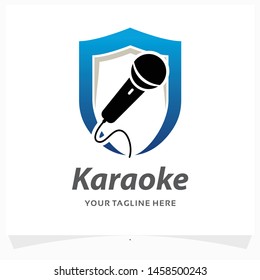 Karaoke Shield Logo Design Template