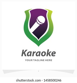 Plantilla de diseño del logotipo de Karaoke Shield