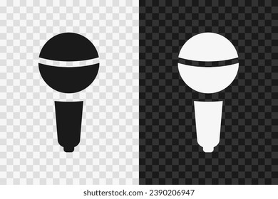 Karaoke silhouette icon, vector glyph sign. Karaoke symbol isolated on dark and light transparent backgrounds.