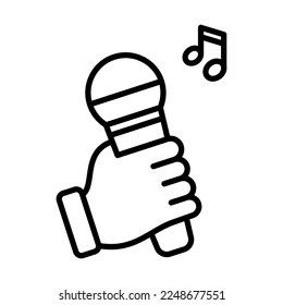 Karaoke, Sing Icon Logo Design Vector Template Illustration Sign And Symbol Pixels Perfect