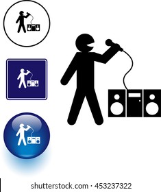 karaoke singing symbol sign and button
