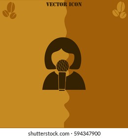 Karaoke vector  icon. Coffee symbol background.