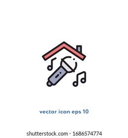 Ilustración del icono del vector de karaoke. Ui/Ux. Calidad superior.