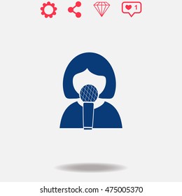 Karaoke vector icon on grey background.