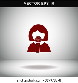 Karaoke vector icon. Singer symbol.