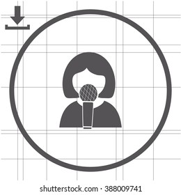Karaoke vector icon. Singer symbol.