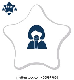 Karaoke vector icon. Singer symbol.