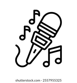 karaoke Vector Lineal Icon on white background.