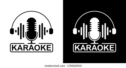 karaoke vector logo. microphone on a white background. vector illustration.