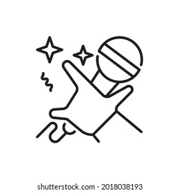 Karaoke vector outline icon style illustration. EPS 10 file 