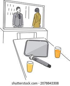 Karaokebox remote control microphone drink