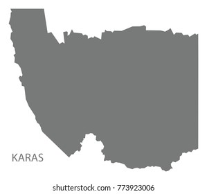 Karas map of Namibia grey illustration silhouette shape