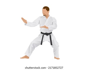 atleta de karate man high vector