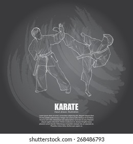 Karate background Design. Hand drawn.