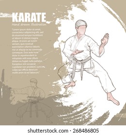 Karate background Design. Hand drawn.