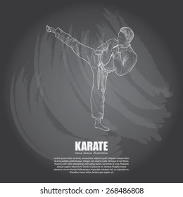 Karate background Design. Hand drawn.