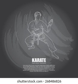 Karate background Design. Hand drawn.