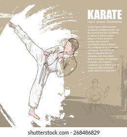 Karate background Design. Hand drawn.