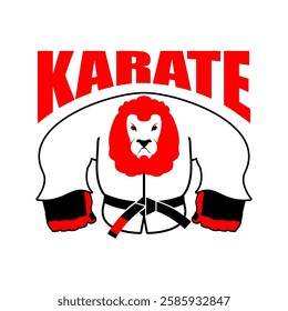 Karate Bear mascot. grizzly in judo kimono. Angry sport animal