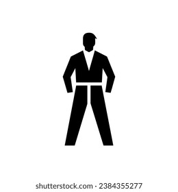 Karate Belt Icon on White Background - Simple Vector Illustration