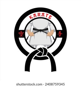 Vector de letras del logotipo de la correa de karate