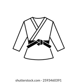 Karate belt, uniform icon. Isolated on white background. 