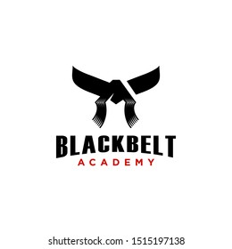 karate black belt logo icon vector illustration design taekwondo mix muscle art , muay thai, sabuk silat 
