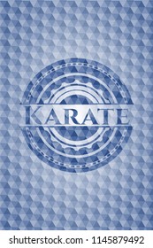 Karate blue hexagon emblem.