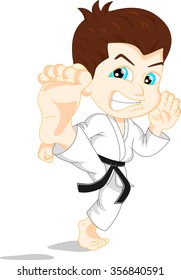 Karate Boy Cartoon Stock Vector (Royalty Free) 356840591 | Shutterstock