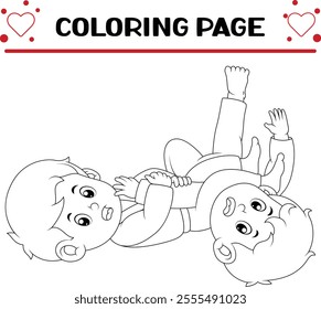 karate boys are fighting coloring page for kids