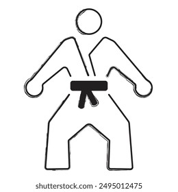 karate brush strokes on a white background. Vector illustration.