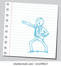 Karate businessman exercising